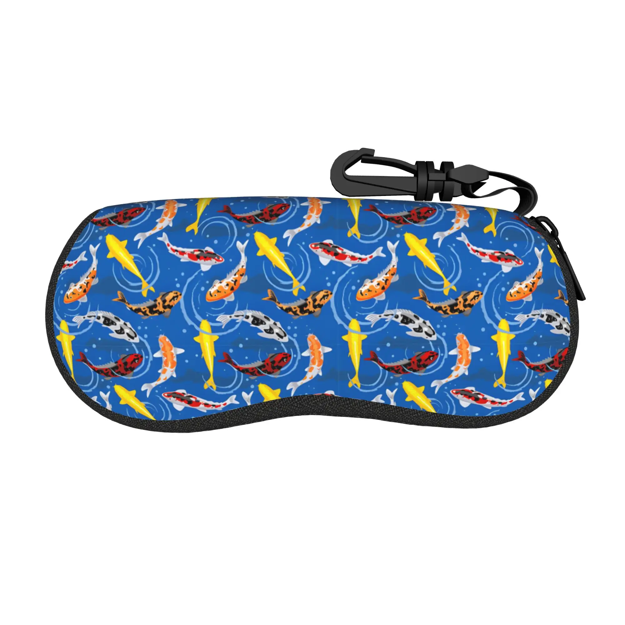Traditional Goldfish koi fish  Merchandise Glasses Case for Girls Anti-Fall Zipper  Glasses Storage Box Cartoon Eyeglasses Box