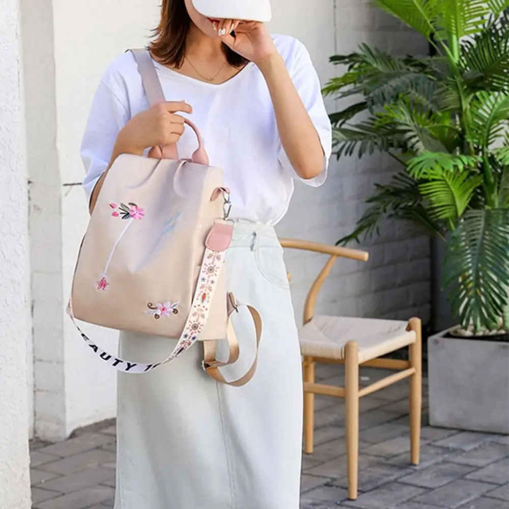 Fashion Oxford Shoulder Handbag Anti-theft Print Embroidery Bag Large Shopping Knaps Women
