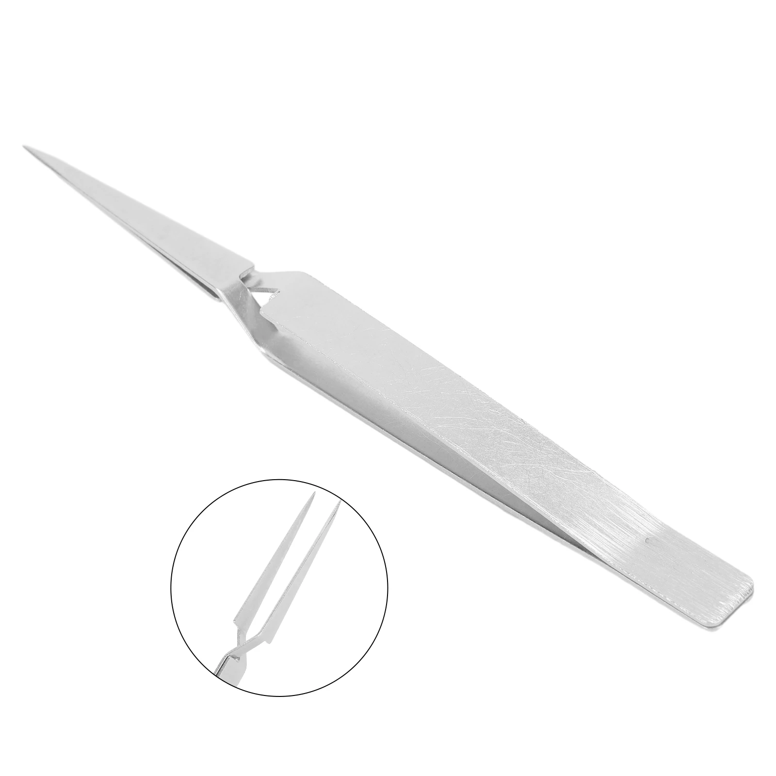 1pc Stainless-Steel Tweezers Reverse Fixed Self-Locking Inverse Tweezer Jewelry Making Tool For Electronic Component Repairs Use