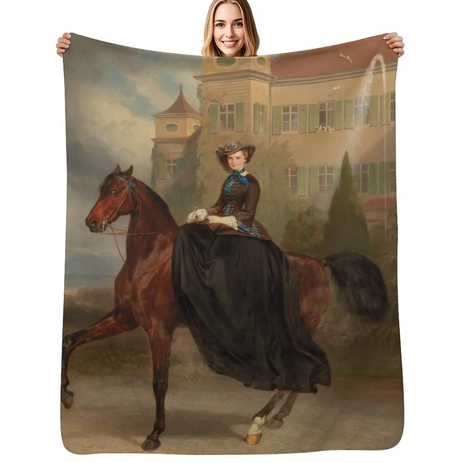 

Elisabeth of Bavaria, future Empress Sissi, age 15 Throw Blanket Ultra Soft Flannel Fleece Blanket for All Seasons