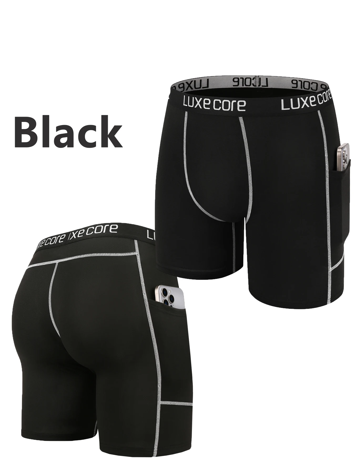 5-Piece Men's Long Pocket Underwear, Comfortable, Sporty Breathable Cycling Pants, Men's Daily Casual Underwear