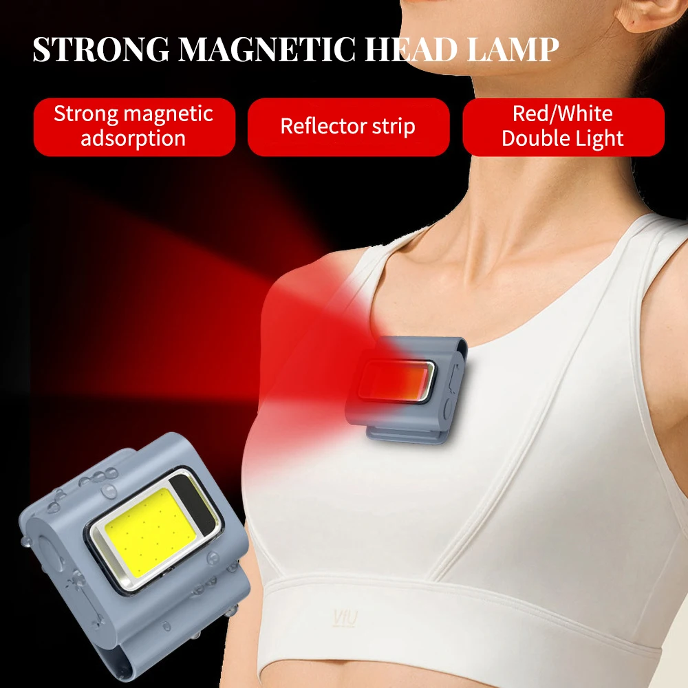 كشاف أمامي LED قابل لإعادة الشحن، ضوء رأس متعدد الأوضاع بدون استخدام اليدين، ضوء عمل محمول، خارجي، إصلاح صناعي، مصباح يدوي للطوارئ