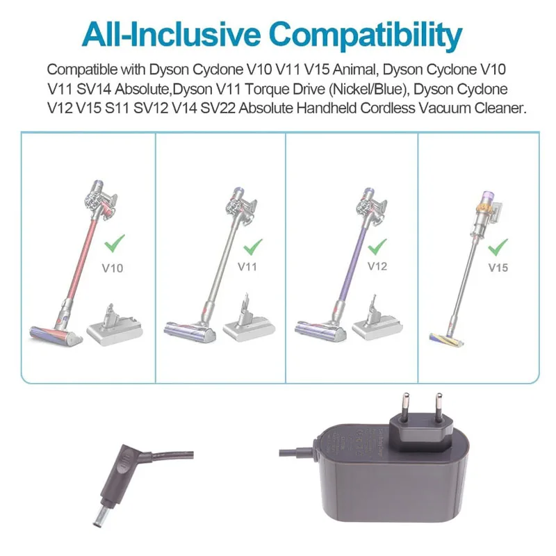 For Dyson V10 V11 V12 V15 Vacuum Cleaner Charger Power Cord Adapter Replaceable Parts battery Power Adapter 30.45V 1.1A image 3