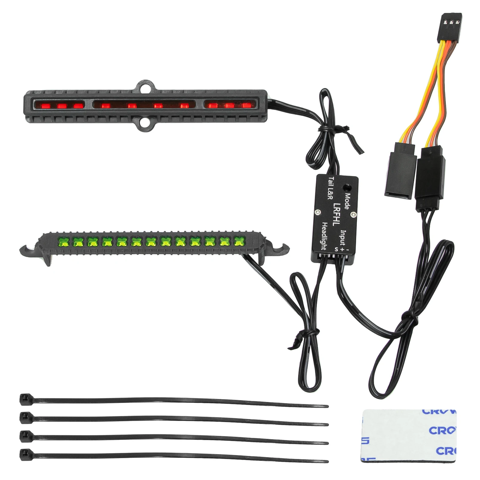 OKHL 2개 RC LED 전후방 차량 조명 키트 1/16 1/14 모하비 그롬 4X4 RTR 브러시드 사막 트럭 라이트 바 업그레이드용