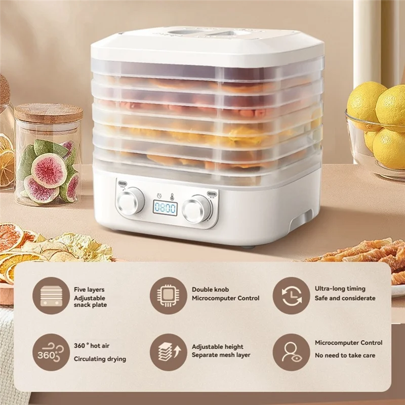 

TKOH-Food Freeze Dryer Machine 360° Airflow Dryer Machine For Candy Snacks With Adjustable Timer And Temperature Control