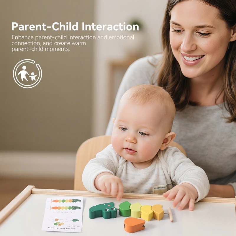 Drewniane zabawki dla niemowląt, zabawki DIY, zabawki z koralikami z motywami zwierząt z kreskówek, zabawki edukacyjne Montessori, rozwój motoryki małej, zabawki dla dzieci, prezenty dla dzieci.