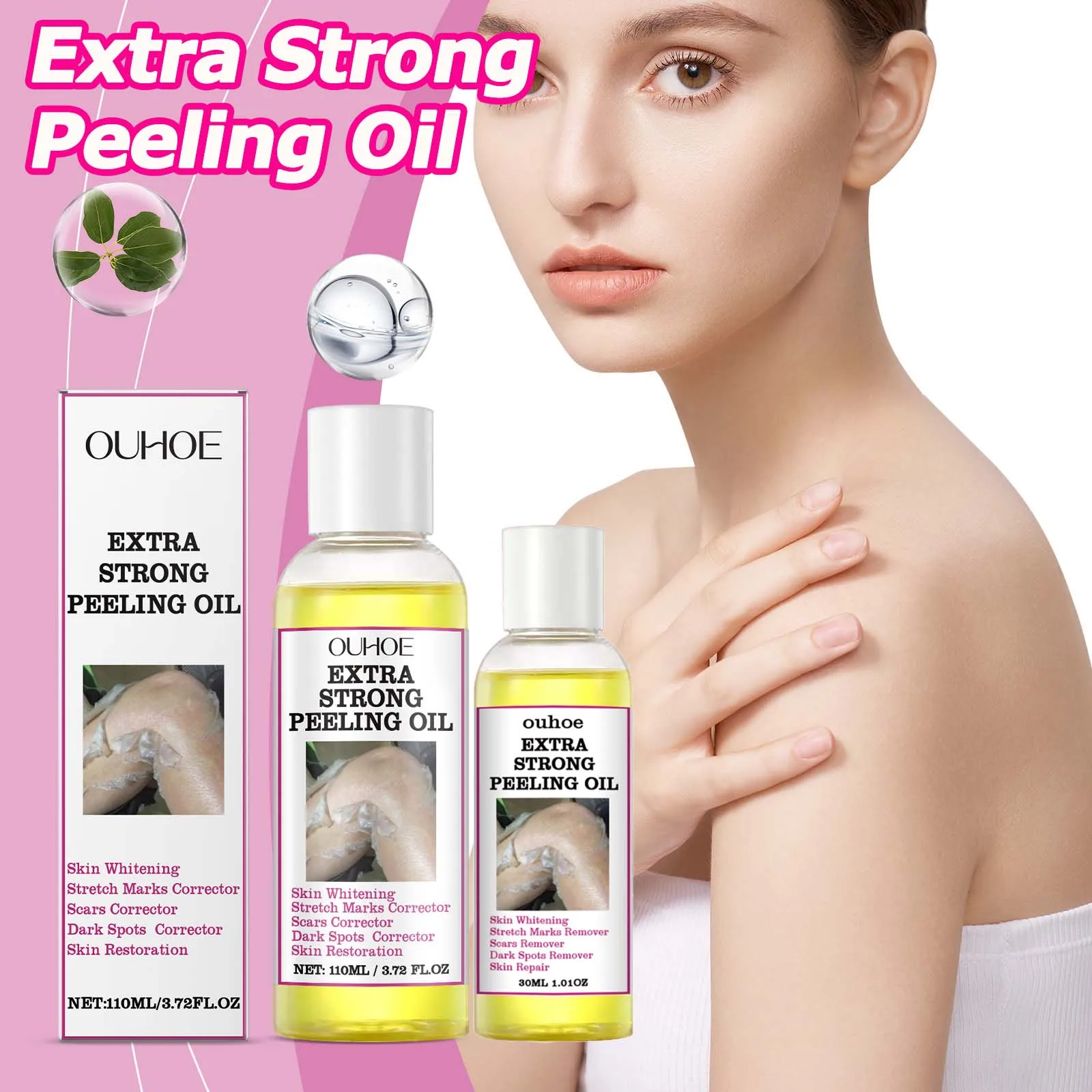 30/110ml Skin Peeling Oil Super Strength Body Peeling Oil Brightening Skin Tone Moisturizing Skin Care Exfoliating Yellow Oil