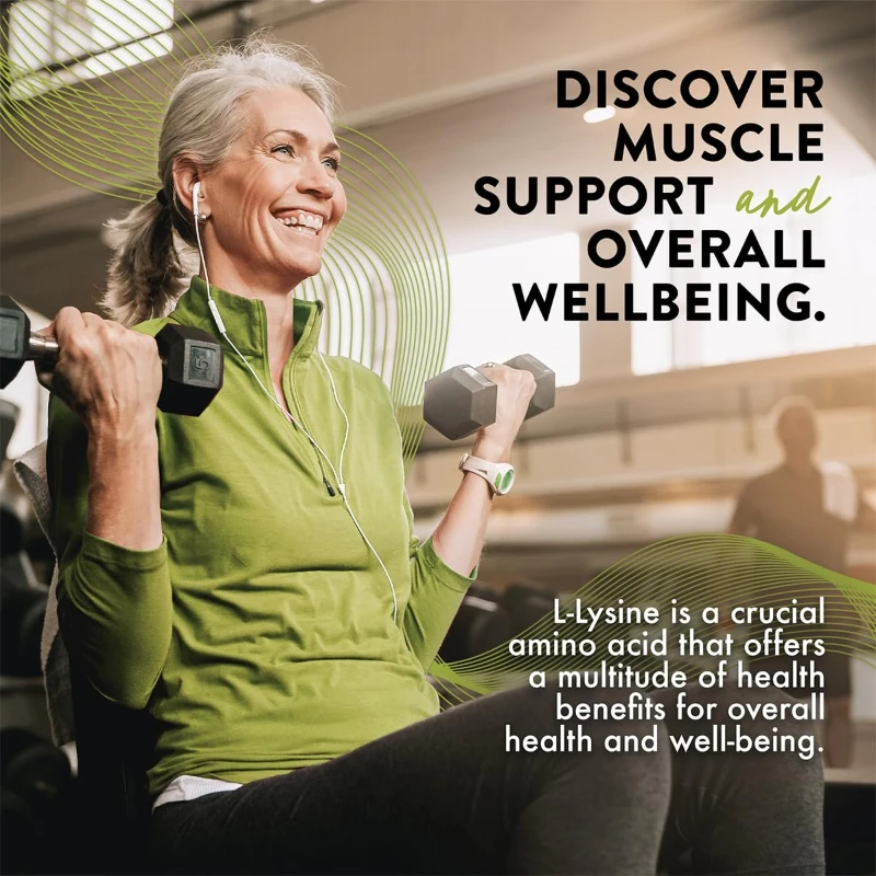 L-Lysine (L-Lysine Monohydrochloride) 1000 ملجم، الأحماض الأمينية، وظيفة المناعة غير وراثيًا، 60 كبسولة نباتية #5