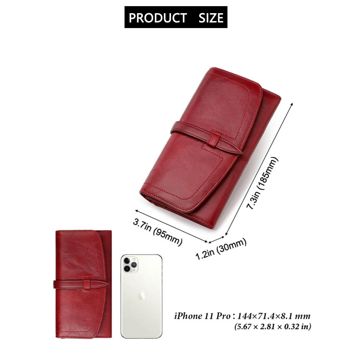 New Leather Wallet Women RFID Long Zipper Retro Women Wallet Large Capacity Fashion Female Bag