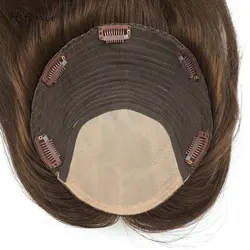 Hstonir feminino toupee cabelo topper peruca humana hairpieces flor do cabelo remy europeu almofada de cabelo parte do cabelo tp26