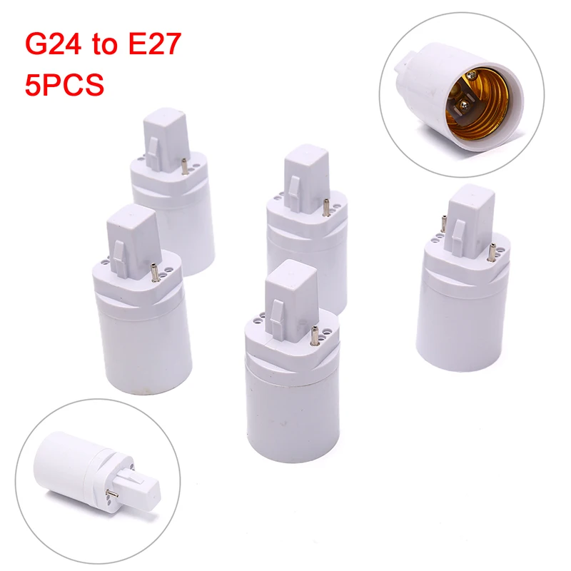 5PCS G24 To E27 Socket LED Lamp Adapter Flexible Extend Lamp Base LED Light