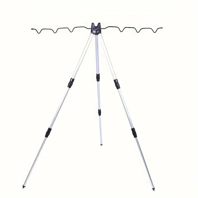 Fishing sea rod aluminum alloy ground insertion triangle bracket for long throw,extendable throwing rod, sea rod fishing bracket