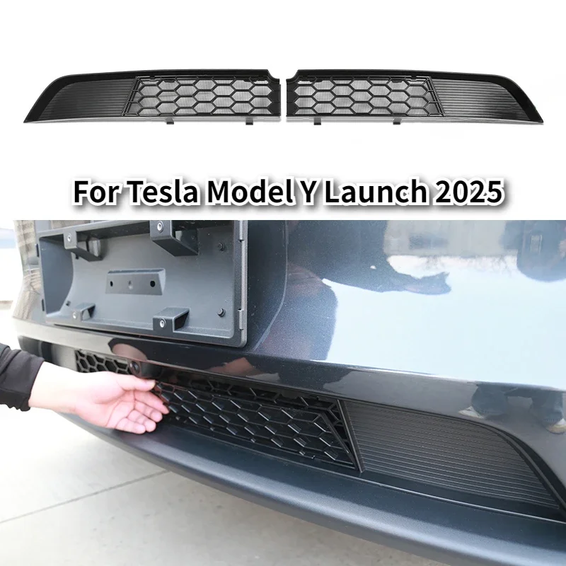ل تسلا نموذج Y 2025 العرعر المصد الأمامي غطاء شبكي ، حامي الحجر المضاد للحشرات ، مدخل الهواء تنفيس الشواية #2