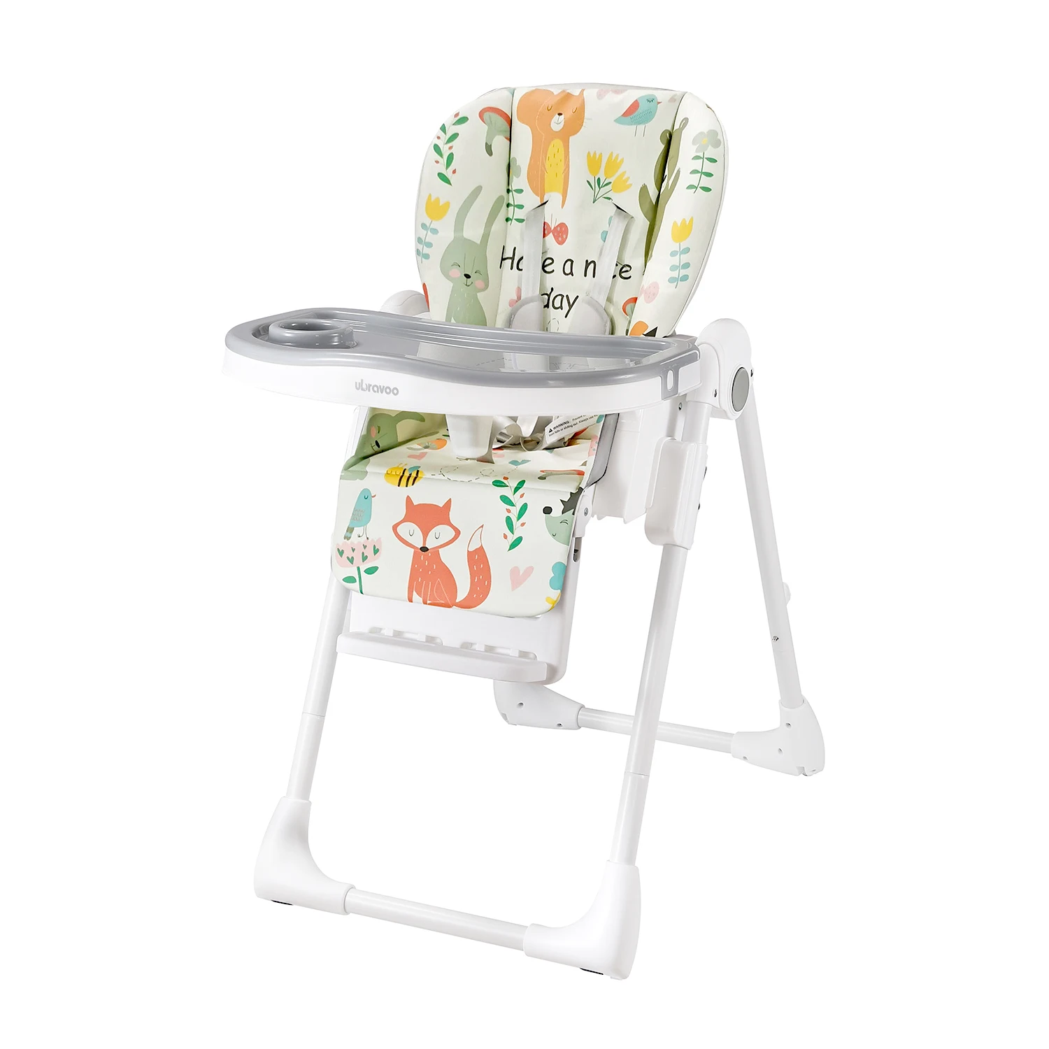 Baby Highchair 6 Months Plus Baby Eating High Chair with Foldable, Reclining, Double Tray, Easy Clean Feeding Highchair