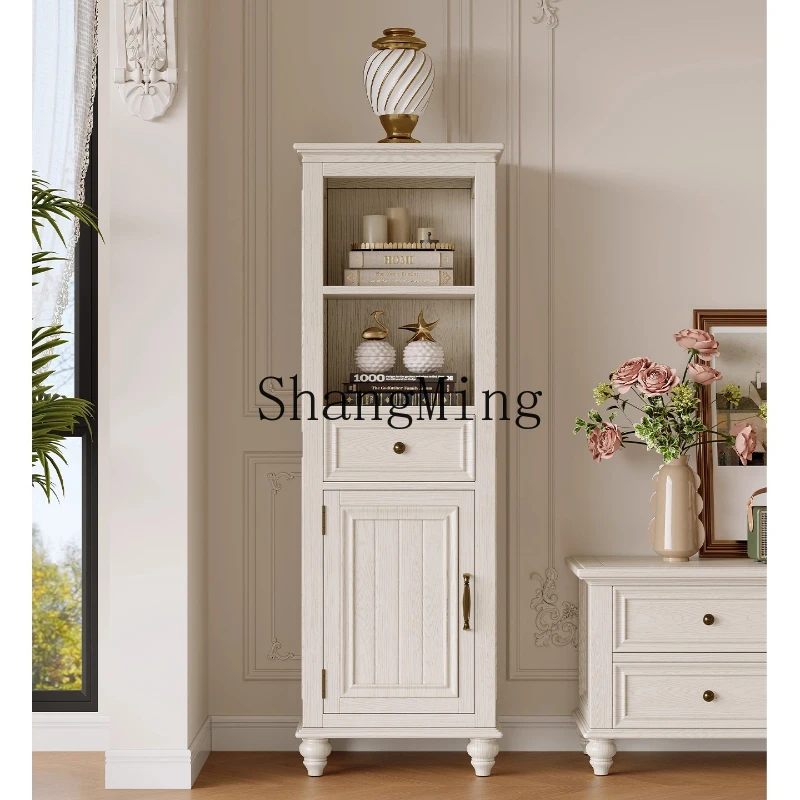 

DHY cream wind side cabinet household living room storage locker all solid wood locker
