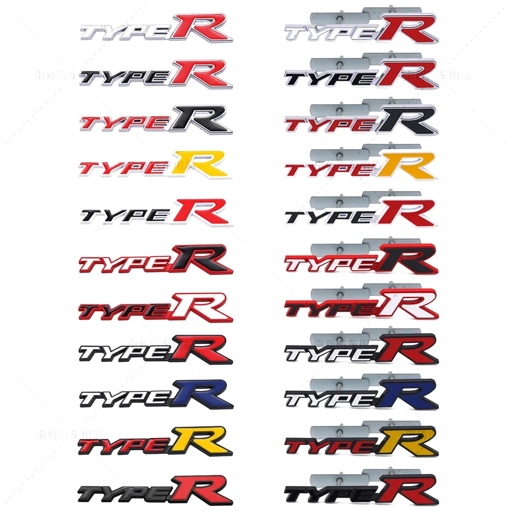 Metal Car Front Grille Emblem Decals for Honda Type R Logo Civic Accord Crv Hrv CITY CRIDER Pilot Legend Fit Rear Trunk Badge