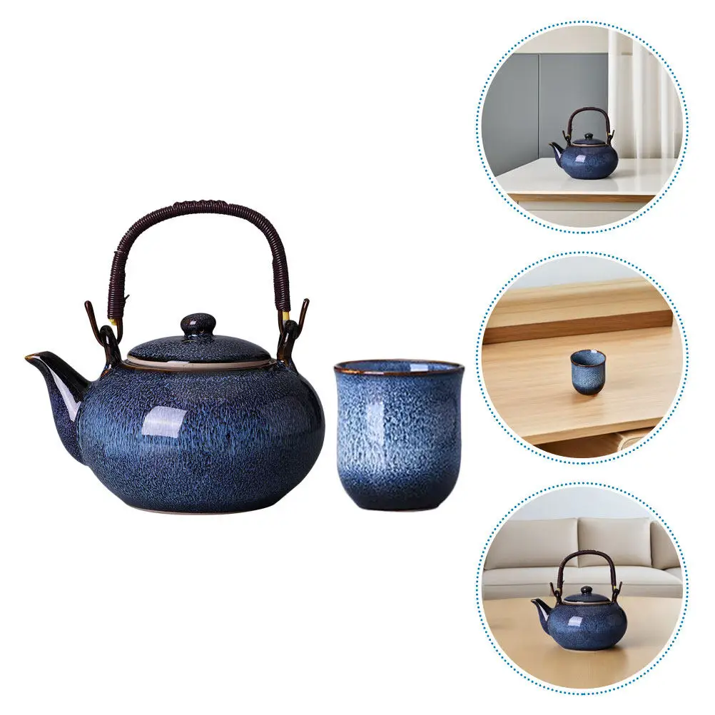

1Set Portable Tea Set Ceramic Teapot 800Ml 130Ml Cups Modern Aesthetic Glaze Finish Complete Setup for Authentic Chinese Tea