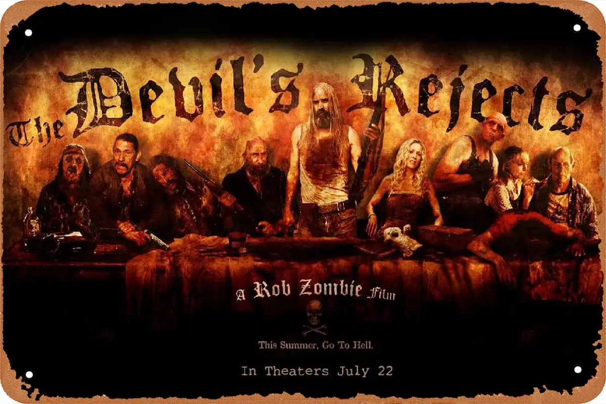 Horrorfilm The Devil;s Rejects Poster Vintage Blechschild Retro Metallschild für Bar Pub Garage Männerhöhle Home Wall Decor Geschenk