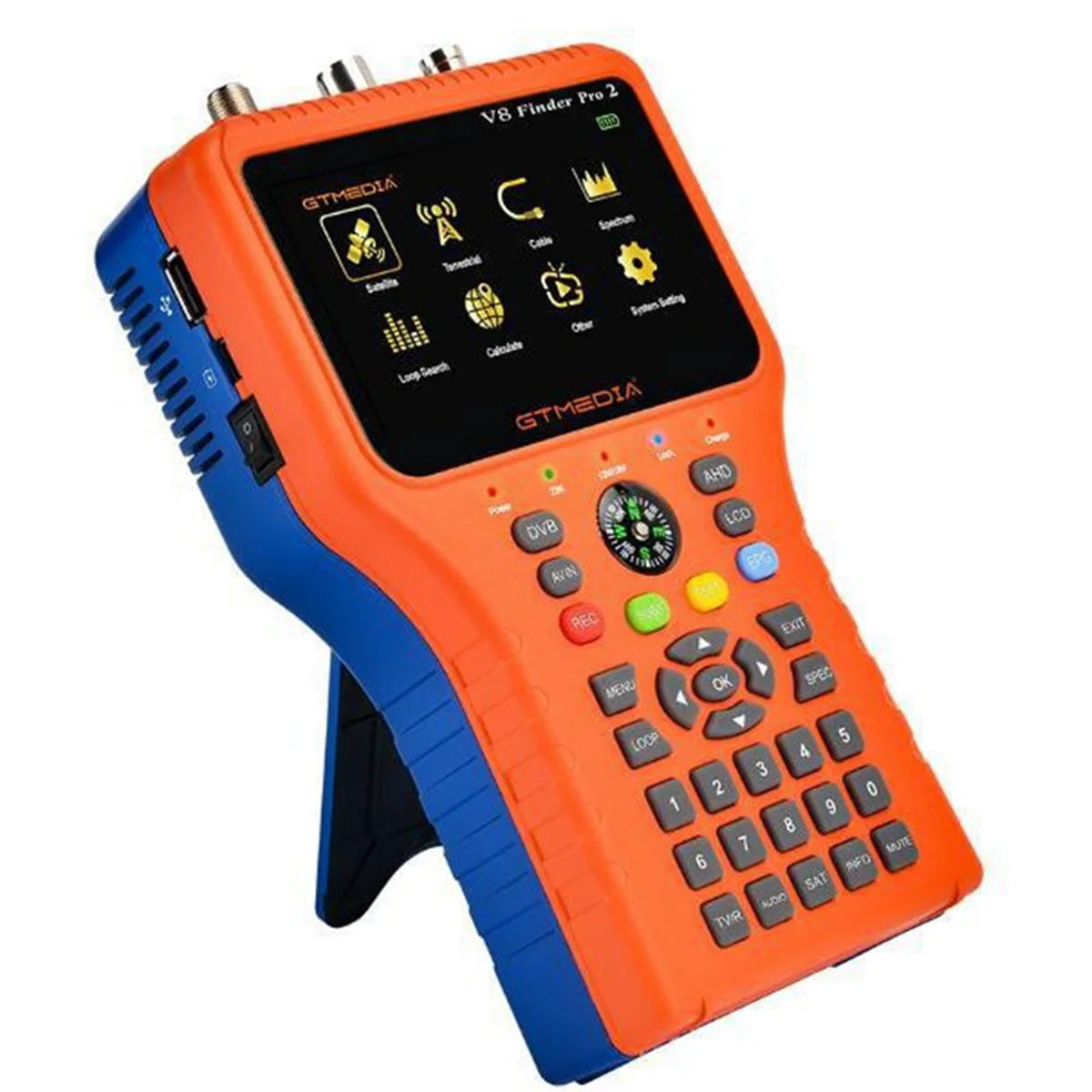 A57G-GTMEDIA V8 Finder PRO 2 Satellite Signal Finder DVB-S2 DVB-T2 DVB-C Freesat H.265 Meter US PLUG