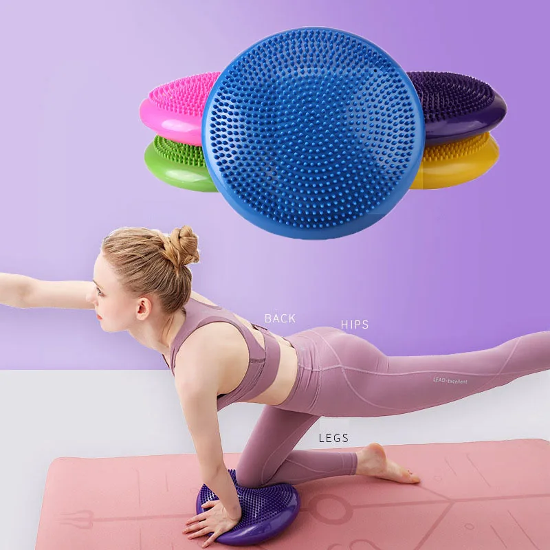 

Inflatable Yoga Pilates Massage Ball Durable Universal Home Gym Fitness Yoga Wobble Stability Balance Disc Massage Cushion Mats