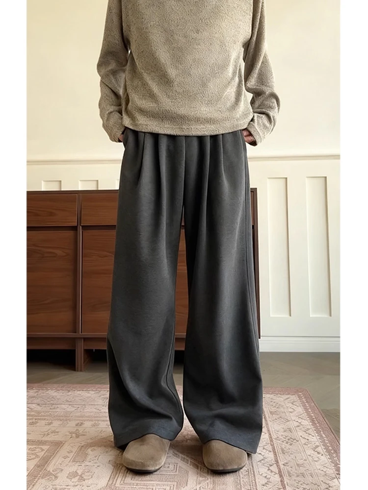 

Мужские широкие брюки прямого кроя Deep ey Heavyweight для осени и зимы, слегка расклешенные, повседневные, свободного кроя, с эффектом расслабленности