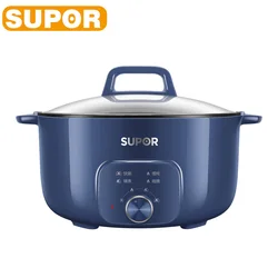 SUPOR 6L Multi Cooker Large Capacity Electric Cooking Pot Portable All-in-One Pot Electric Cooker Non-Stick Hot Pot Kitchen Tool