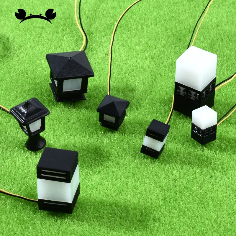 3szt Miniaturowa lampa 3V LED Light Garden Scenery Light Grass Lamp Dollhouse Model Building kit HO Scale Architecture Akcesoria