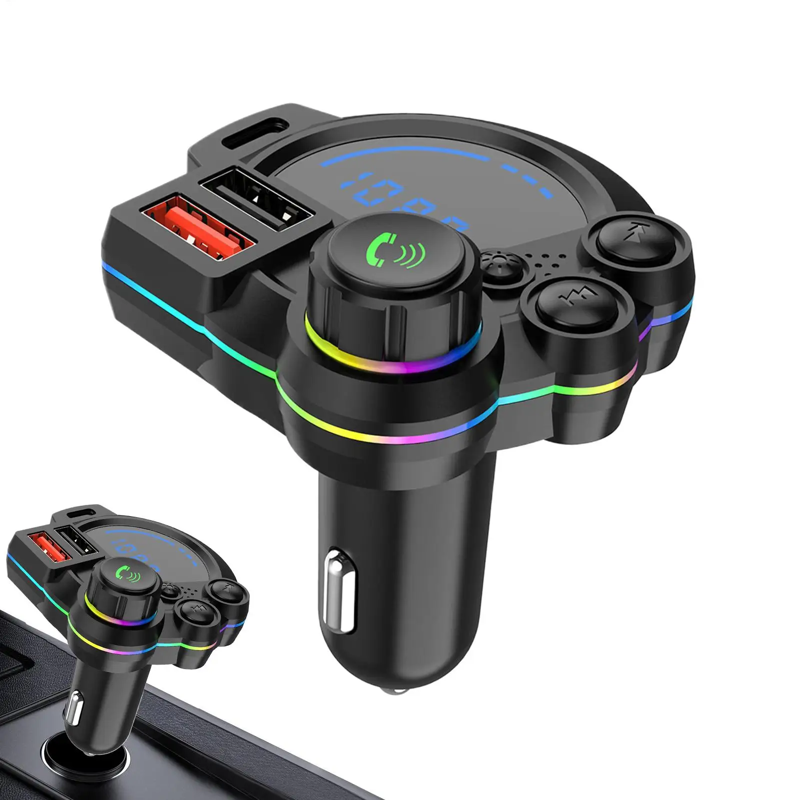 

Беспроводной адаптер для автомобильной магнитолы, MP3-плеер с функцией быстрой зарядки и беспроводной связи, для автомобилей, внедорожников, грузовиков, фургонов, седанов