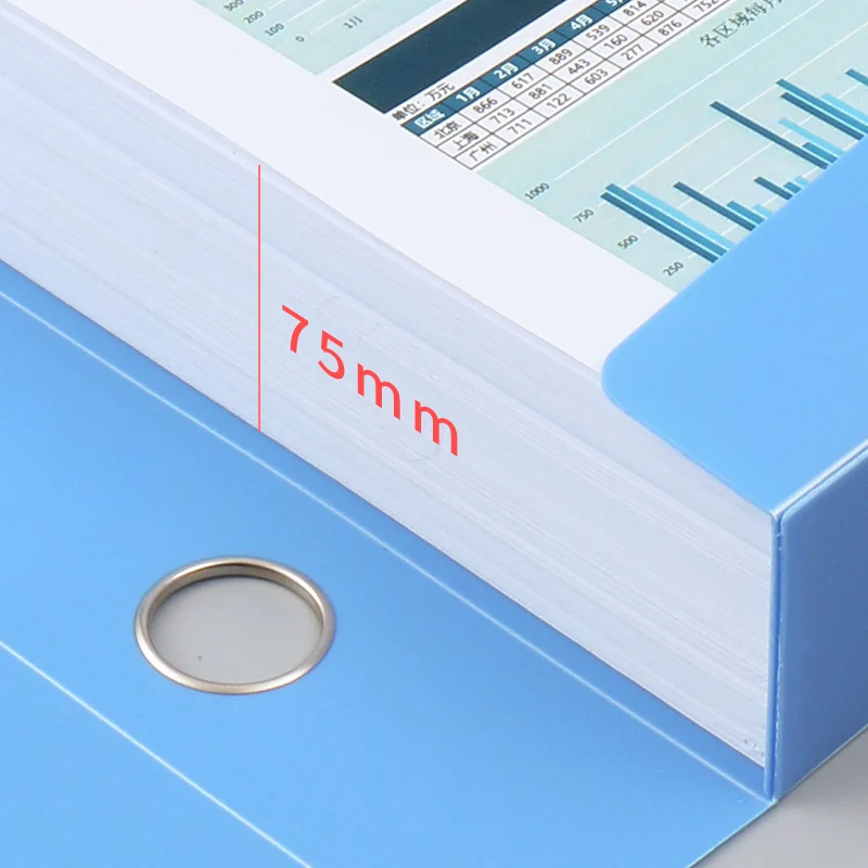 A4 File Storage Box Thickened for Office Contracts Blue Waterproof Large Capacity Non-Irritating Odor with Double-Sided Labels