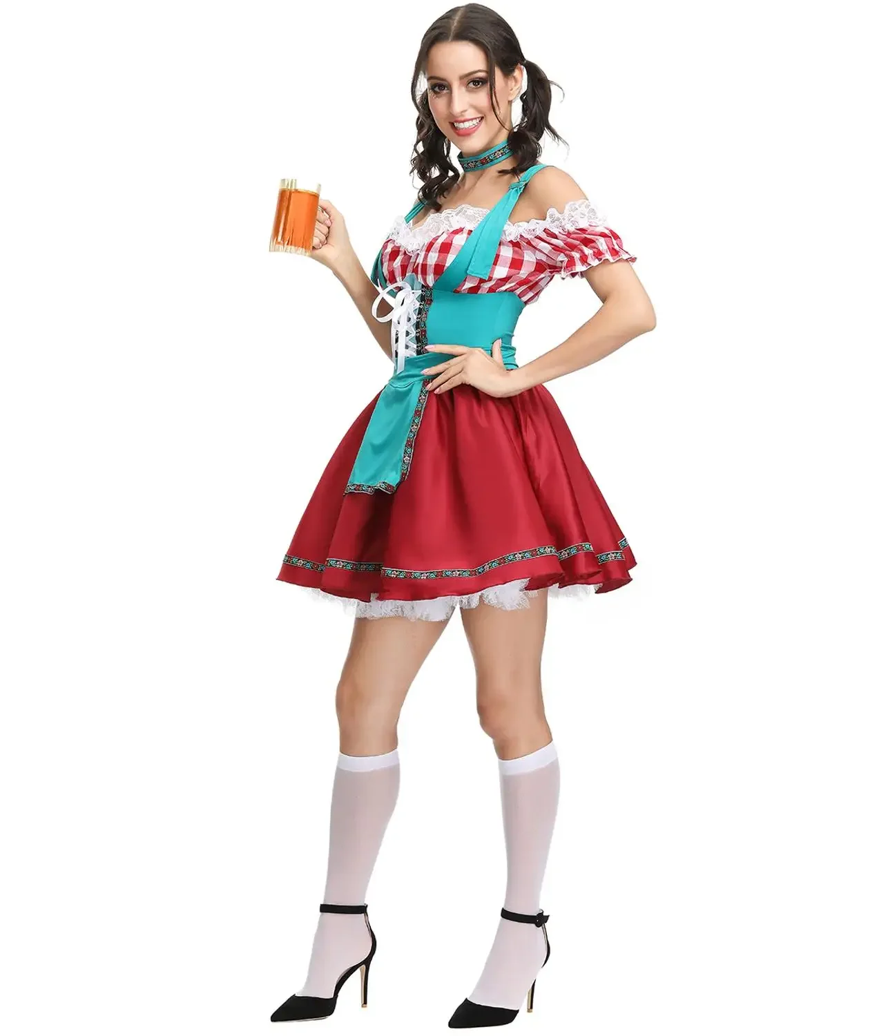 Dirndl Dress Oktoberfest Costume Octoberfest Bavarian Beer Maid Outfit Cosplay Halloween Fancy Party Dress