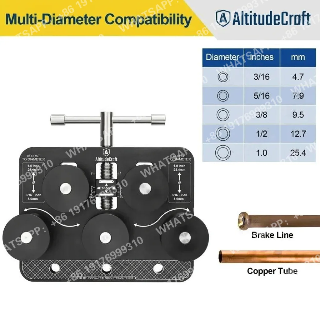 Tubing Straightener Aluminium Brake Line Straightener For 3/16 5/16 3/8 1/2 1.0 Inch Diameters Tube Rust & Water Resistant