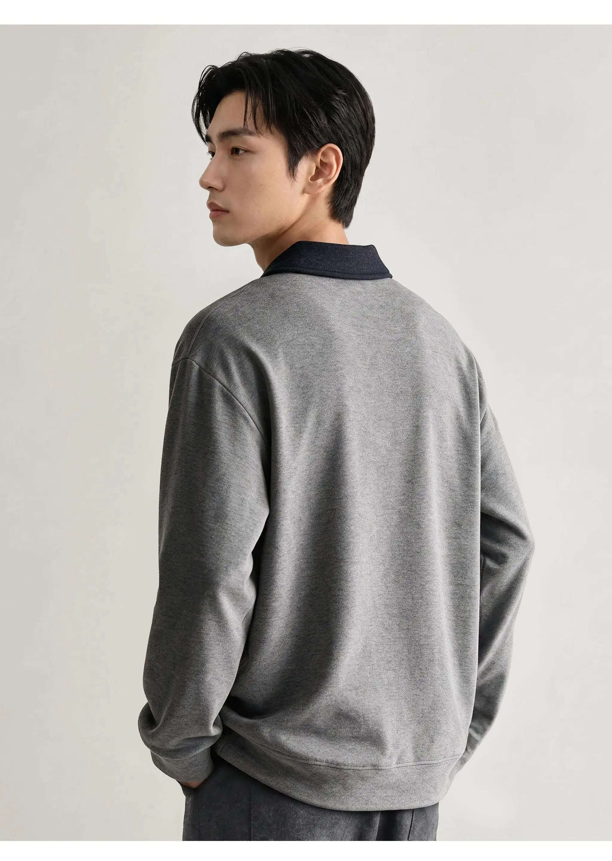 Men Splice Collar Loose Casual Pullover Sweatshirts Autumn Winter Streetwear Vintage Fashion Hoodies Sweatshirts Coat Tops