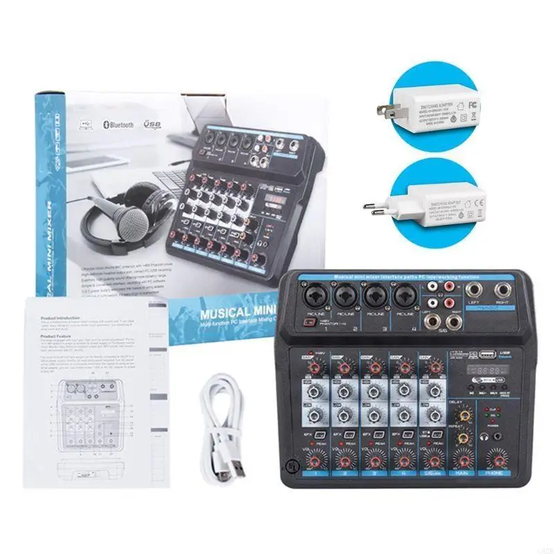

G8DB Mixer Mixing Console Built-in Microphone UHF Wireless Mics USB