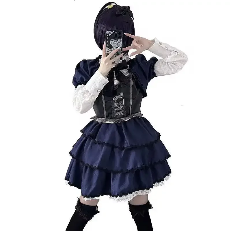 두 번째 질병이 있어도 여전히 데이트해야 합니다. 악의 왕, 진정한 눈 애니메이션 코스프레 고딕 드레스, 새 게임 여섯 송이 꽃