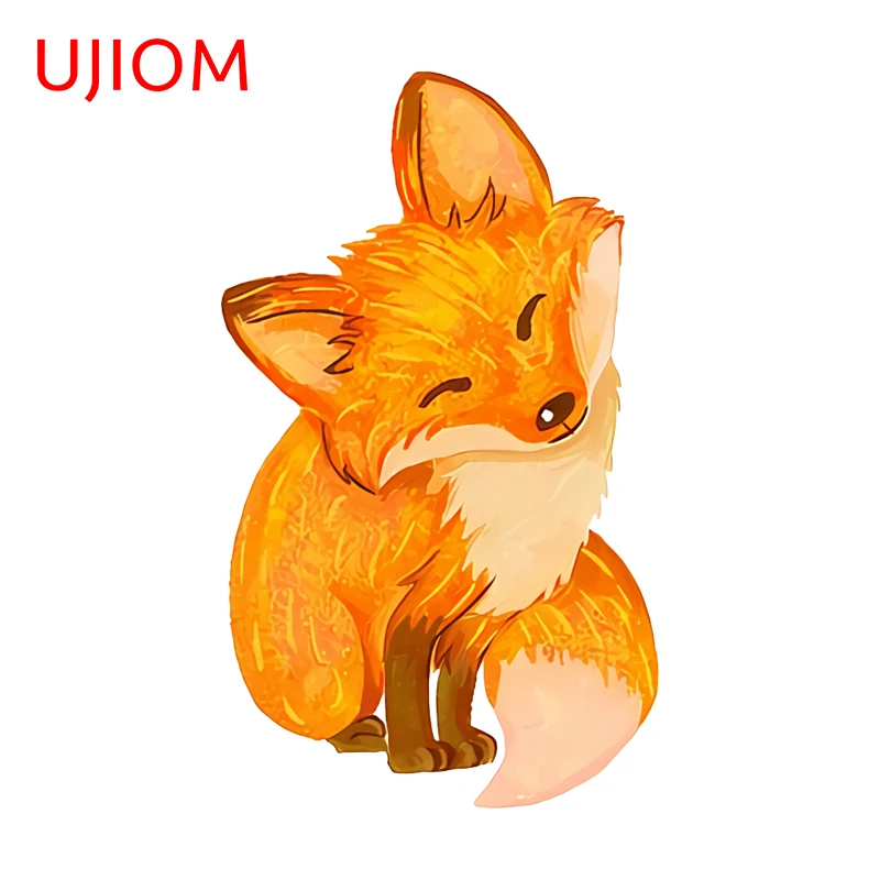 UJIOM Happy Fox Wall Sticker Kids Room Cute High Quality Occlusion Scratch Vinyl Decal Sitable For Laptop Decoration Chambre