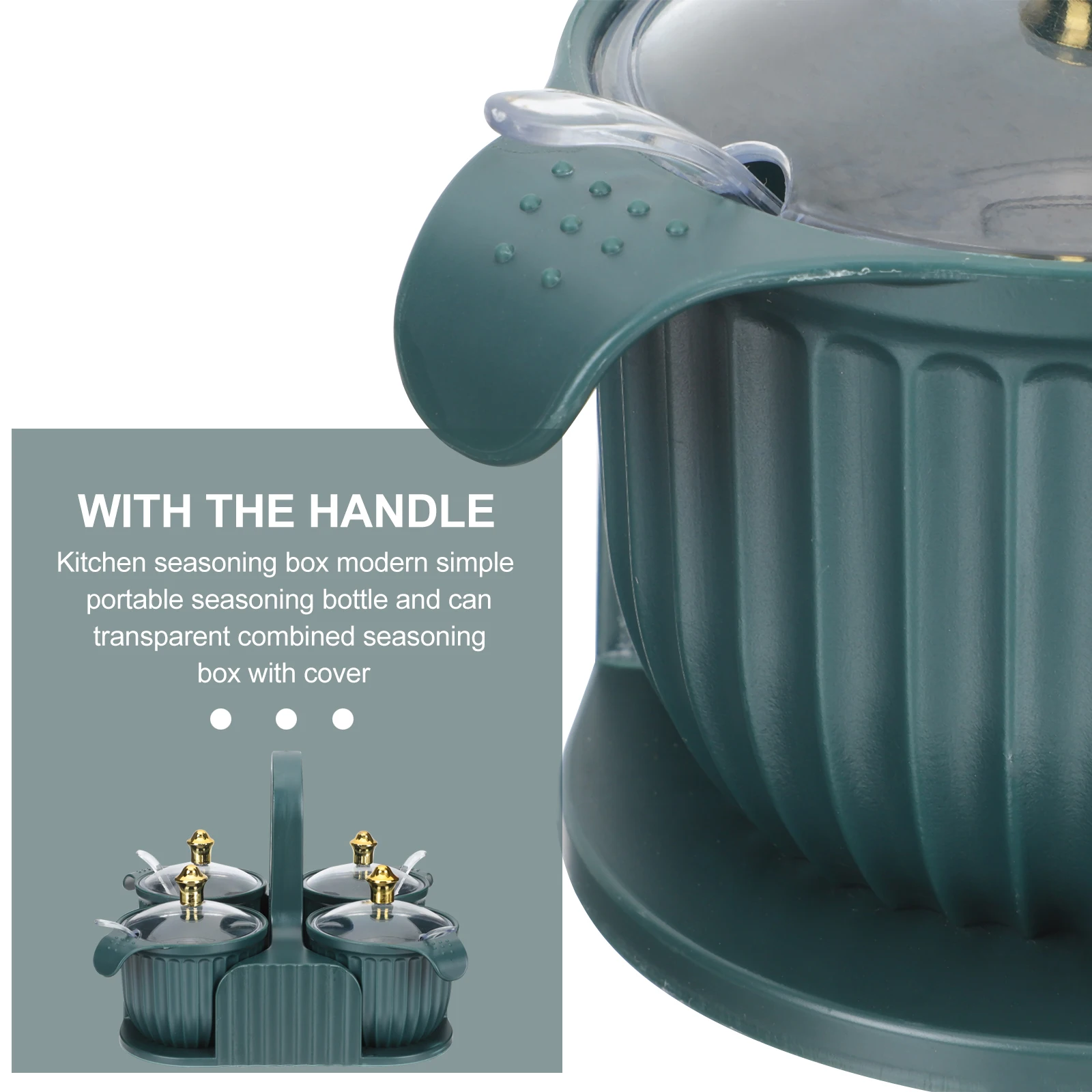 

1Set Seasoning Containers Hips Strong Material Beautiful Kitchen Display Easy to Clean Gift for Friends and Family