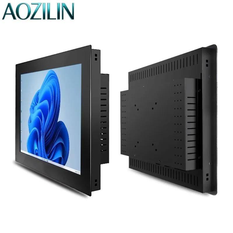 AOZILIN 10/12/15 Inch Industrial All in One PC Resistive Touch Screen Panel PC WiFi RS232 COM Win10 Pro 1024x768