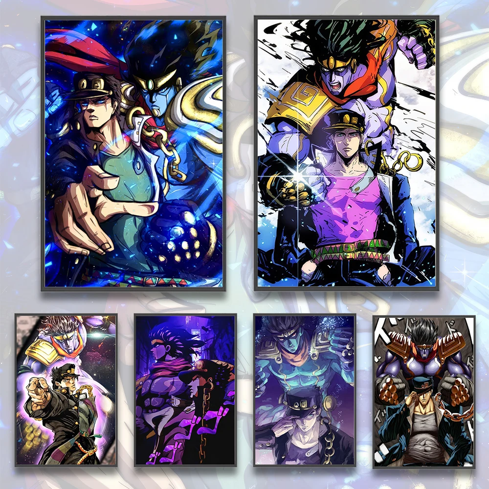 

Anime JOJO Bizarre Adventure Self-adhesive Poster Figures Home Decoration Painting Wall Art Computer Room Jotaro Kujo Wallpaper