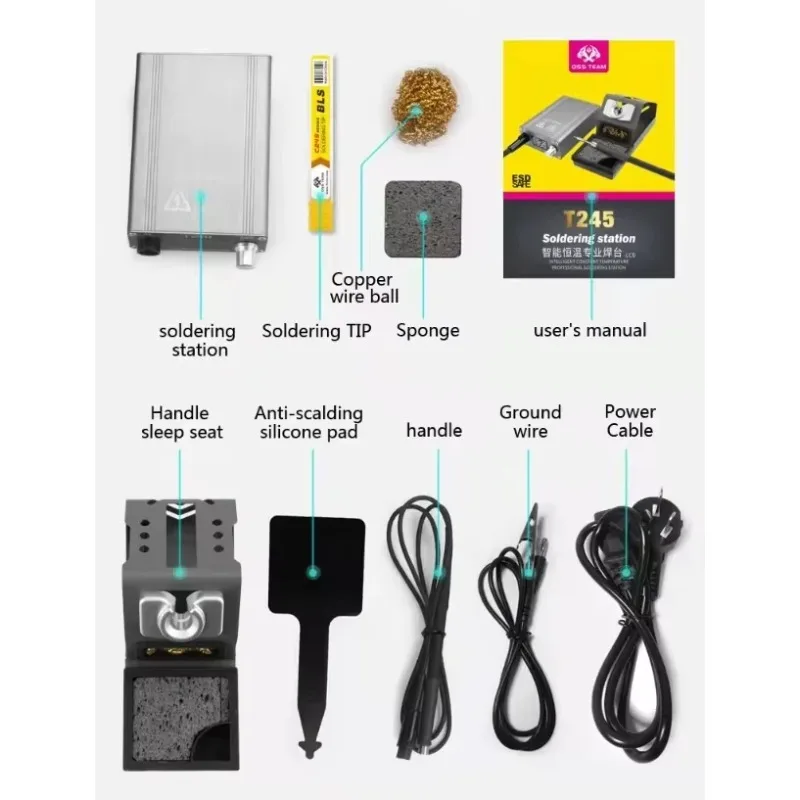 

NEW OSS TEAM T245 Soldering station 130W LCD digital display Rework Stations Universal C245 soldering iron tips PCB SMD Solder T