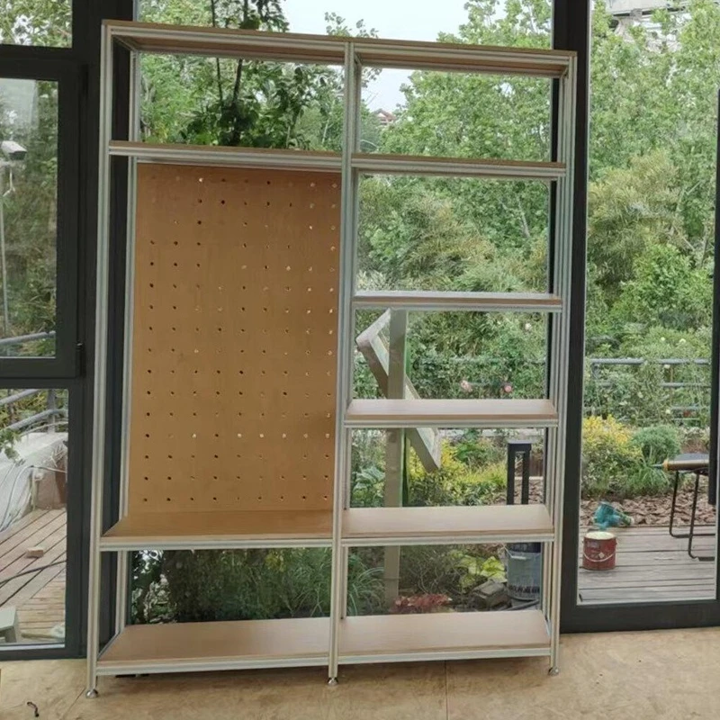 

Aluminum profile ocean board pop-up store exhibition space creative hole board display rack exhibition rack floor-to-ceiling