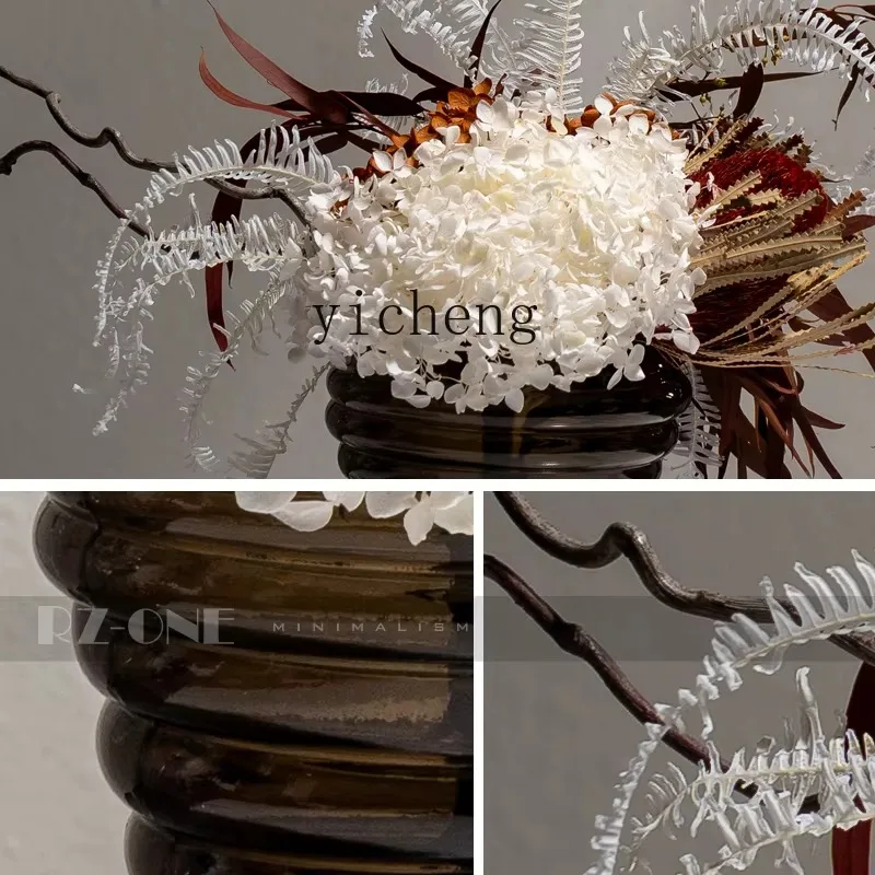 BJ-27 Glass Flower Arrangement Vase Set Combination Model Room Villa Living Room Decoration