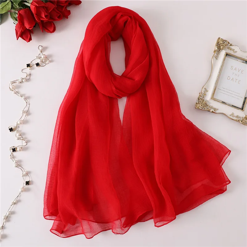 Crumple Chiffon Women Summer Shawl Sleeves Sun Protection Turban Wrap Scarf Beach Towel Bikini Cover up Pareo Sarong Bandana