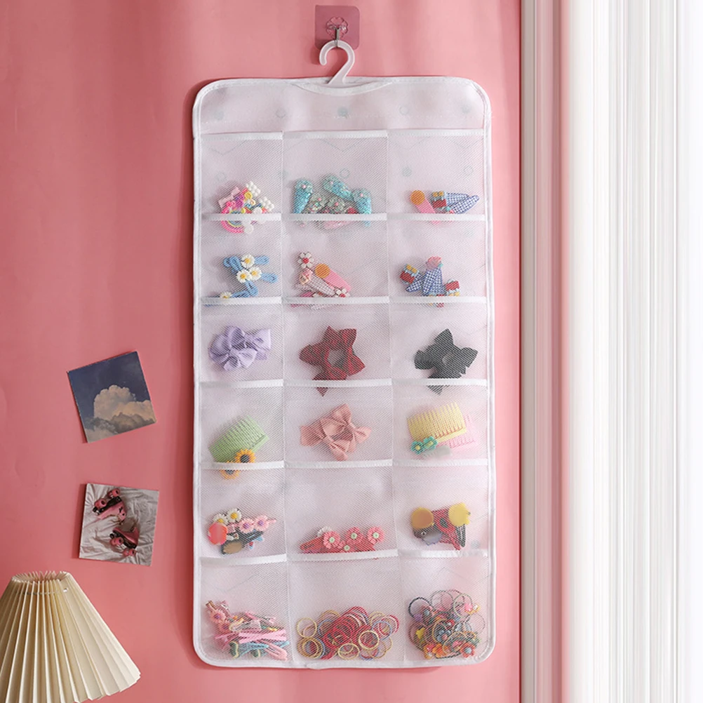 

Hair Accessories ganizer Wall Hanging Bag White Woven Pouch for Claw Clips Hairpins Headb s Jewelry Storage Closet Necklace