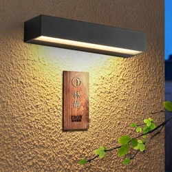 Lámpara LED moderna de pared para exteriores, candelabro de aluminio resistente al agua IP65, 12W/18W/30W, iluminación para el hogar, pasillo y pared