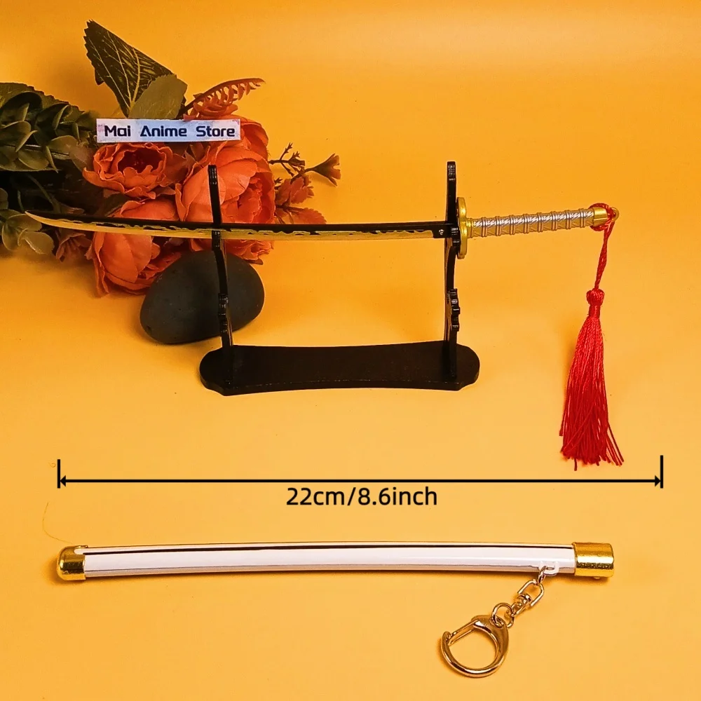 8.6 بوصة كاتانا صغيرة أصلية صغيرة الساموراي صابر الديكور عمل الشكل Ainme كاتانا سكين شفرة معدنية السيف لعبة غير حادة هدية