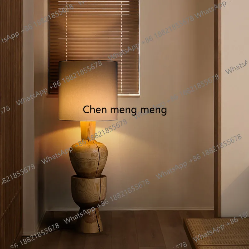 

Medieval living room sofa atmosphere floor lamp bedroom study decoration large solid wood lamp