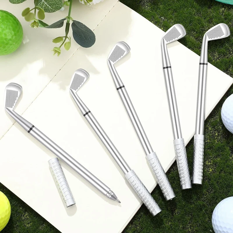 200Pcs Golf Ballpoint Pens Decorative Golf Club Pens For Office Colleagues Office Stationery Supplies Silver Durable Well-Made