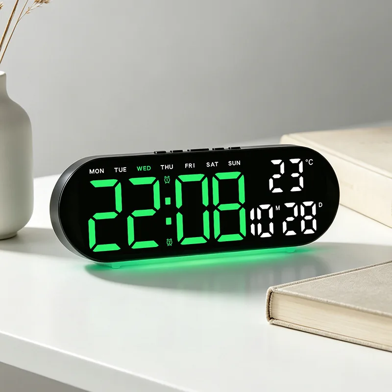 Cross-border Home Decoration Electronic Clock Multifunctional Hotel Desk Clock LED Ambient Light Alarm Clock GH8066