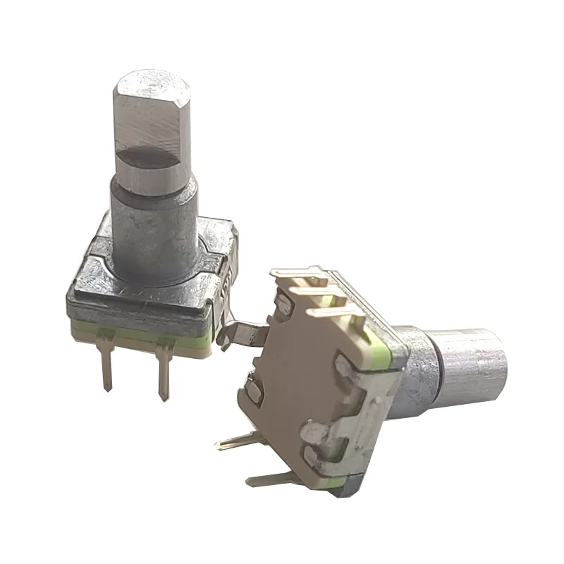 1pcs Rotary Encoder Switch EC11 With Push Switch Self Spring Return 5pin Plug-in Type Turn Left Or Right 15mm Half Shaft