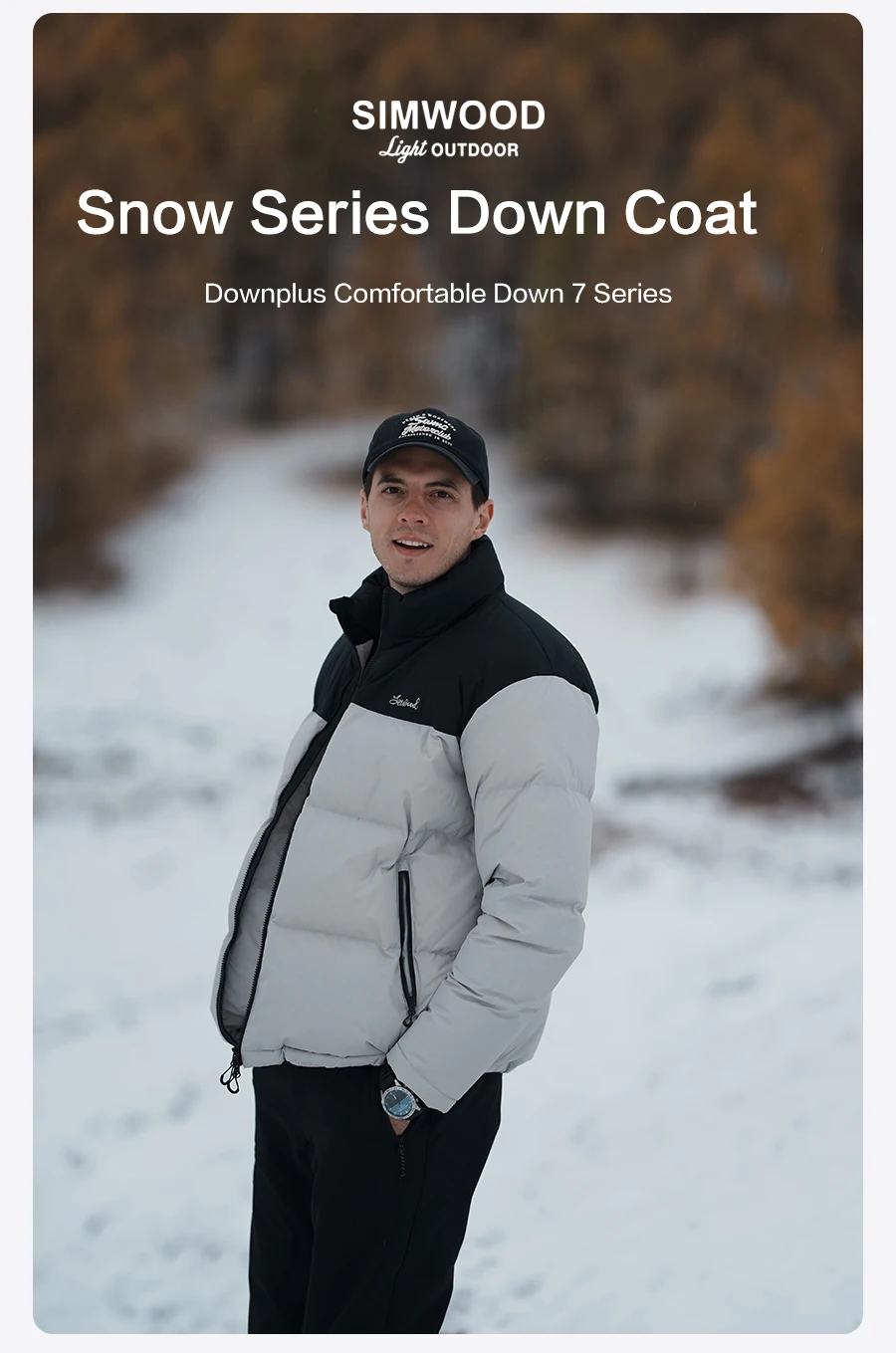 SIMWOOD 2026 Winter New Warm 90% White Duck Down Coat Men Warm Repellent Windproof High Quality Plus Size Jackets